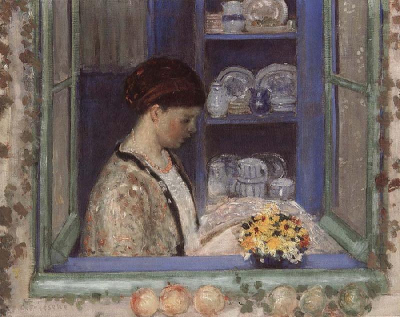 frederick carl frieseke Mis.Frederick in front of the window china oil painting image